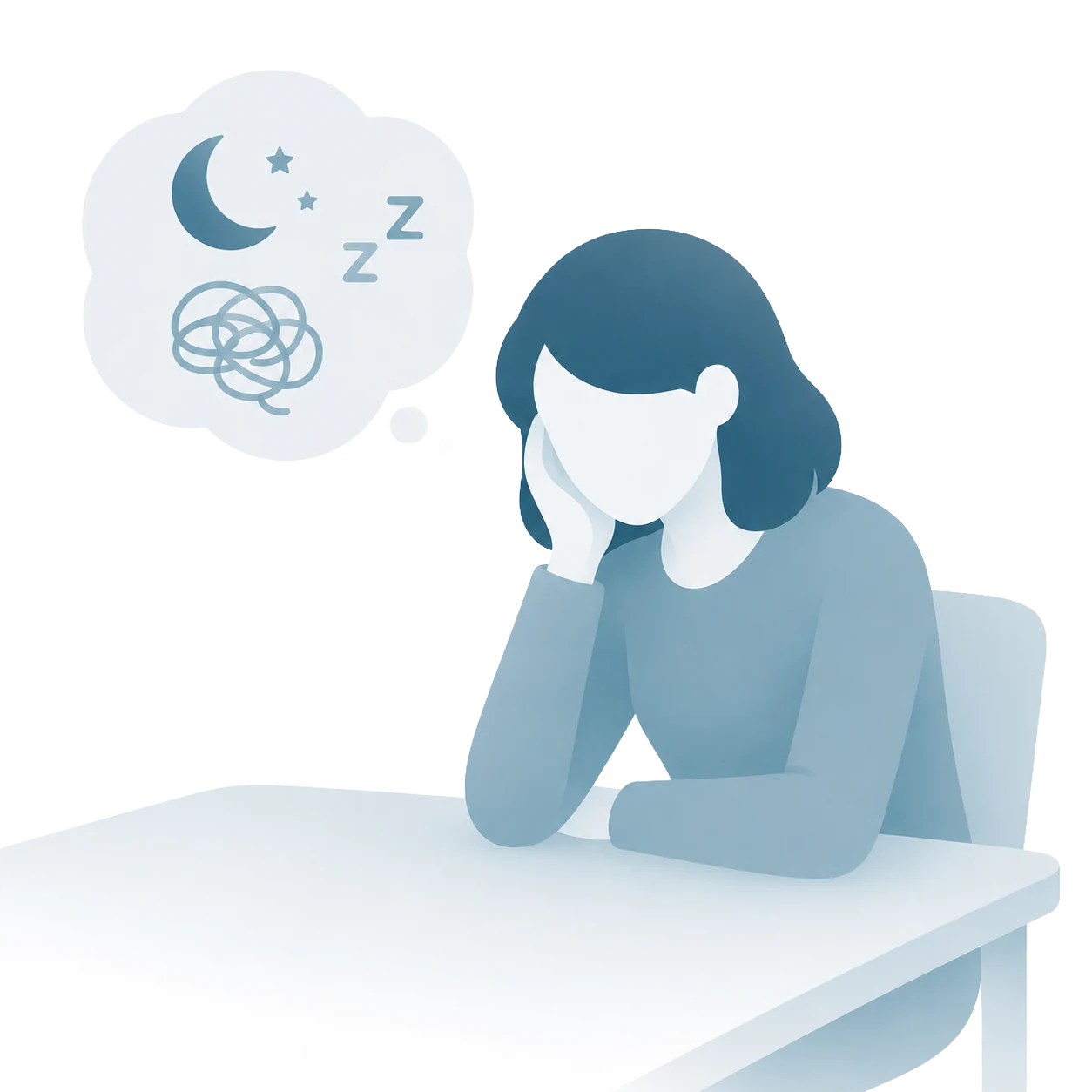 睡眠の悩みを抱える女性